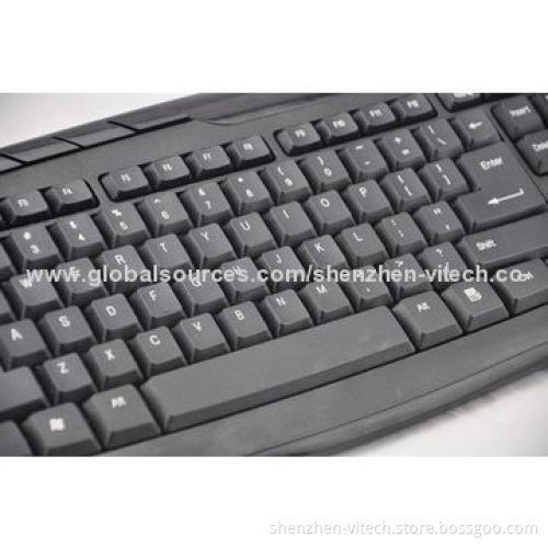 Cheap Wired Multimedia Keyboard, USB Port with FCC, RoHS Marks